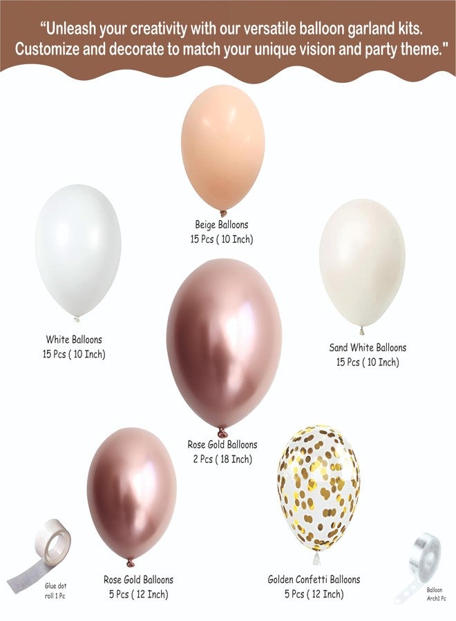 YOURS DECOR Beige Balloon Decoration Kit - 59 Pcs for Birthday Parties, Weddings, Anniversary | Balloons Garland Birthday Decoration Set for Kids & Adults | Durable, Easy to Use Party Supplies - Image 2